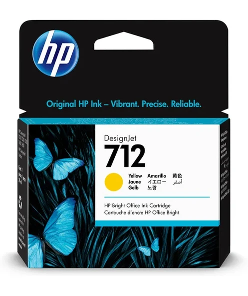 HP 3ED69A 712 29-ml Yellow DesignJet Ink ürün görseli 1