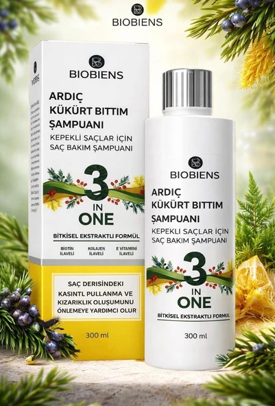 Biobiens Ardıç Kükürt Bıttım Şampuan 300 Ml ürün görseli 1