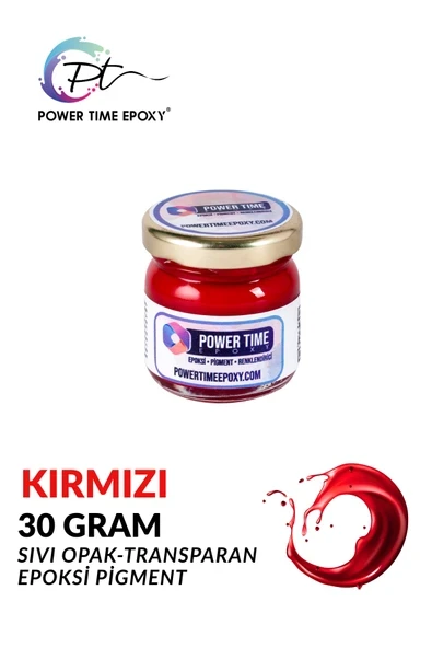 POWER TIME EPOXY Opak & Transparan Sıvı Pigment Boya / Kırmızı / Epoksi Için ürün görseli 1