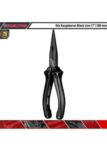 İzeltaş Düz Kargaburun Black Line | 7" | 180 mm ürün görseli 1