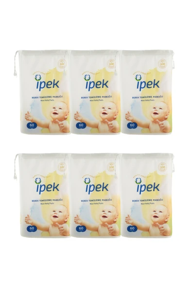 İpek Maxi Bebek Temizleme Pamuğu 60'lı 6 Paket ürün görseli 1