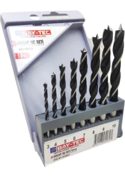 Bay-Tec MU1803 Ahşap Matkap Uç Seti Takımı 8 Parça ürün görseli 1