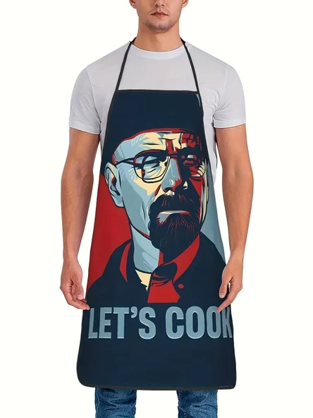 Valkyrie Let’s Cook Baskılı Komik Mutfak Önlüğü Unisex Ayarlanabilir Askılı Walter White ürün görseli 1