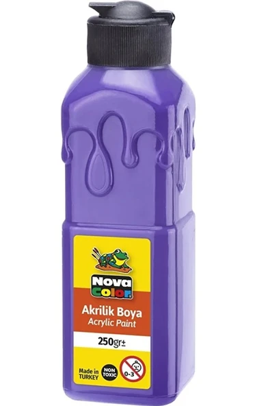 Mor Akrilik Boya 250 gr 1 Adet Su Bazlı Akrilik Boyası Hobi Sanatsal Boy Tuval Ahşap Metal ürün görseli 1