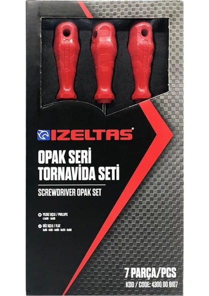 Izeltaş Opak Seri Tornavida Seti 7 Parça ürün görseli 1