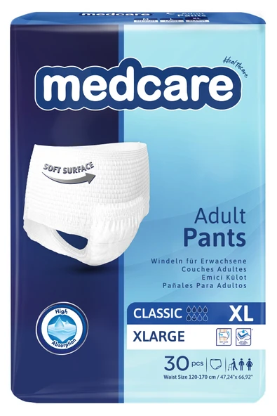 MEDCARE KÜLOTLU HASTA BEZİ XL 30 lu ürün görseli 1