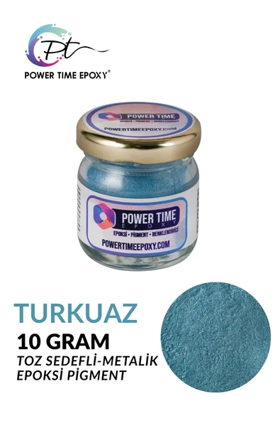 POWER TIME EPOXY Sedefli Metalik Toz Pigment Boya / Turkuaz / Epoksi Için ürün görseli 1