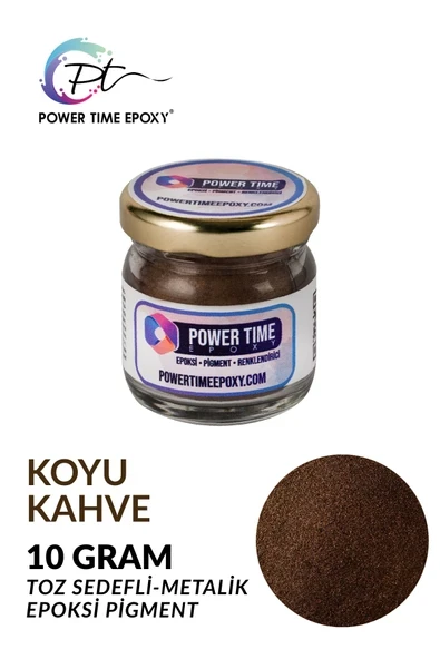 POWER TIME EPOXY Sedefli Metalik Toz Pigment Boya / Koyu Kahverengi / Epoksi Için ürün görseli 1