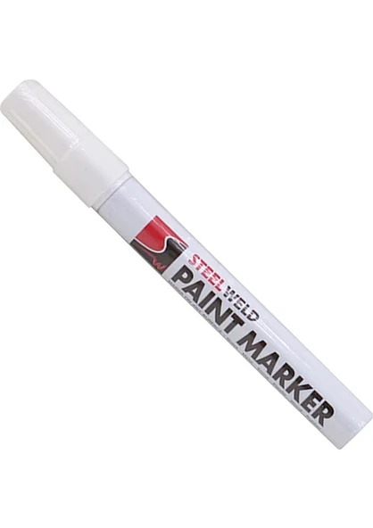 Stell Steelweld Markalama Kalemi Markör Kalıcı Işaretleyici Marker Beyaz Kalem Metal Plastik Cam ürün görseli 1