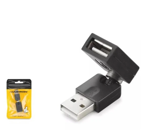 HADRON HDX1357 USB Dişi Mafsallı Adaptör - Siyah ürün görseli 1