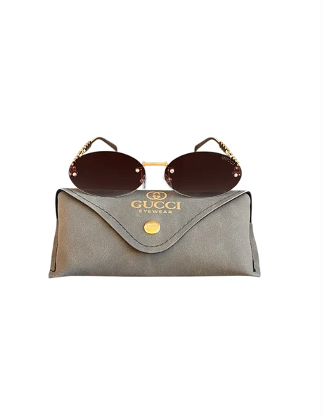 GUCCİ İNCİ BONCUK KULP DETAYLI ÇERÇEVESİZ ŞIK NEW SEASON KADIN GÜNEŞ GÖZLÜĞÜ ürün görseli 1