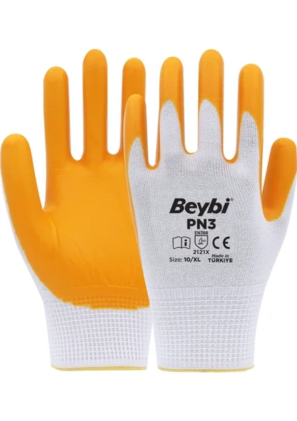 Beybi Pn3 Polyester Örme Nitril Eldiven 12 Çift ürün görseli 1