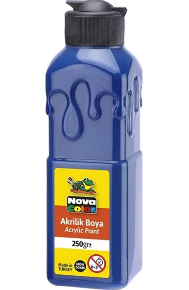 Lacivert Akrilik Boya 250 gr 1 Adet Su Bazlı Akrilik Boyası Hobi Sanatsal Boy Tuval Ahşap Metal ürün görseli 1