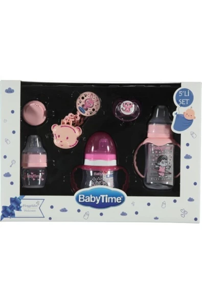 Babytime Baby Time Bebek Biberon 5'li Set Pembe Renk ürün görseli 1