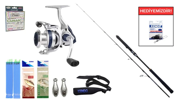 Ryuji Seawolf 1.68m 150-250gr&Okuma ARIA-6000a Painting Silver 1BB Tekne Seti ürün görseli 1
