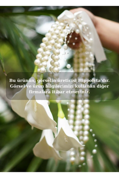 Hippolyta İNCİLİ GALA GELİN ÇİÇEĞİ - İNCİLİ GALA GELİN BUKETİ ürün görseli 1