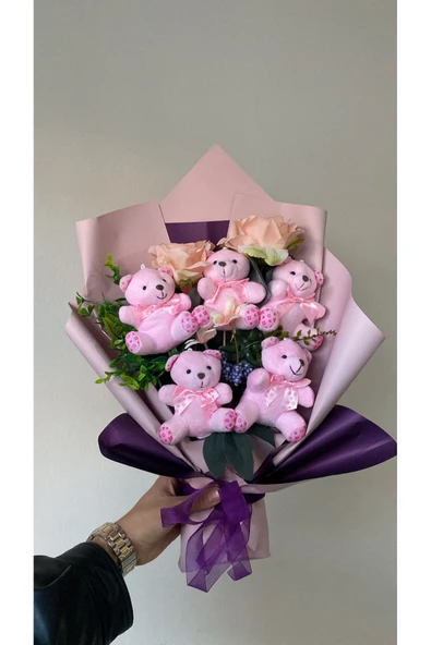 Froyi Pembe Ayıcık Buketi ürün görseli 1