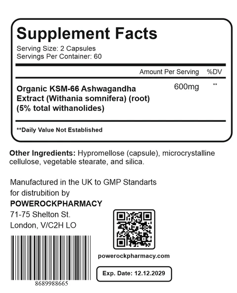 Powerock KSM-66 Ashwagandha 60 Kapsül - Resim 3