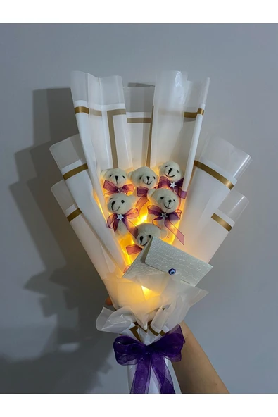 İREMTASARIM LEDLİ AYICIK BUKETİ - Resim 5