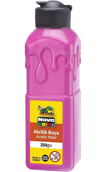 Pembe Akrilik Boya 250 gr 1 Adet Su Bazlı Akrilik Boyası Hobi Sanatsal Boy Tuval Ahşap Metal ürün görseli 1