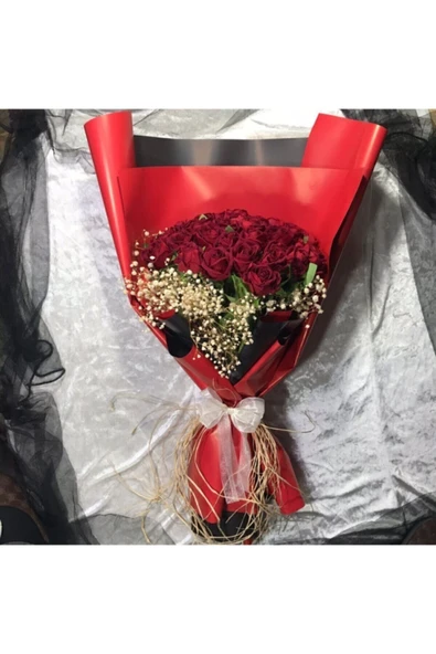 Yapay Buket Yapay 41'li Gül Buketi Isteme, Özel Gün Için Kırmızı ürün görseli 1