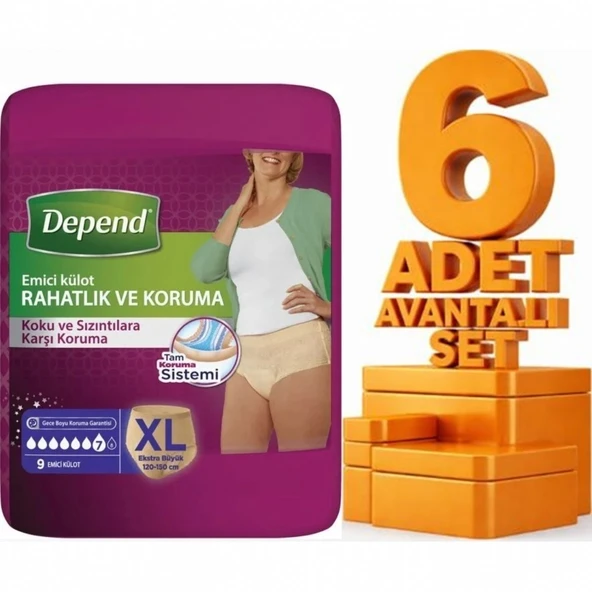 Depend Emici Külot Kadın Ekstra Büyük Boy XL 54 Adet Hasta Bezi ürün görseli 1