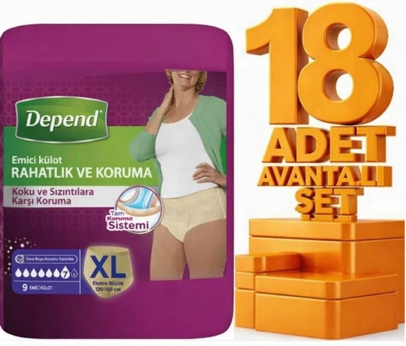 Depend Emici Külot Kadın Ekstra Büyük Boy XL 162 Adet Hasta Bezi ürün görseli 1
