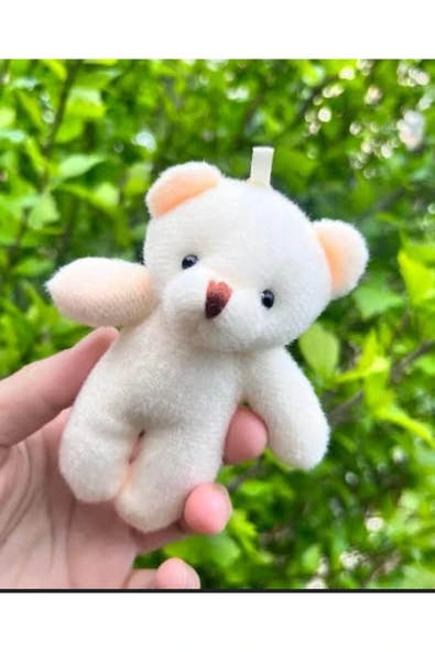 Merveparti Beyaz 2 adet Ayıcık oyuncak anahtarlık peluş ürün görseli 1