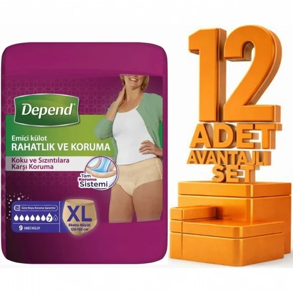 Depend Emici Külot Kadın Ekstra Büyük Boy XL 108 Adet Hasta Bezi ürün görseli 1