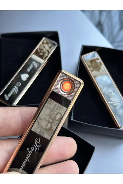 Kişiye Özel Isim Baskılı Çakmak Şarjlı Usb'li Elektronik Çakmak ürün görseli 1