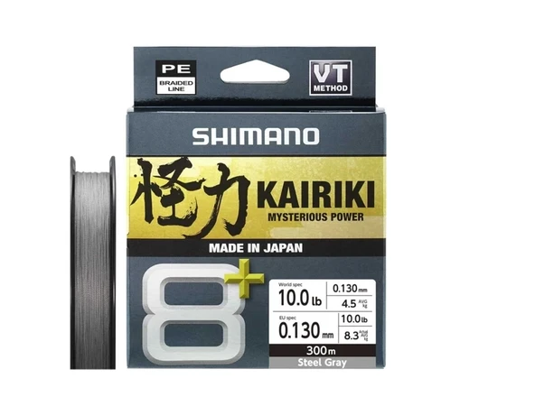 Shimano Kairiki 8+ 300Mt Steel Gray İp Misina  0.13 mm ürün görseli 1