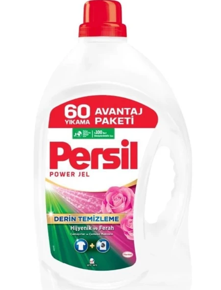 PERSİL POWER JEL BEYAZLILAR SIVI ÇAMAŞIR DETERJANI DERİN TEMİZLEME 60 YIKAMA 3900ML ürün görseli 1