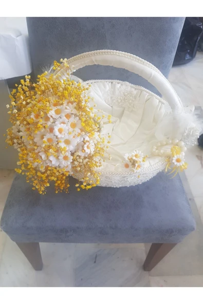 Atölye ŞEKER PORTAKALI Gelin Buketi,Damat Yaka Çiçeği,Papatya Buketi, Gelin Çiçeği ürün görseli 1