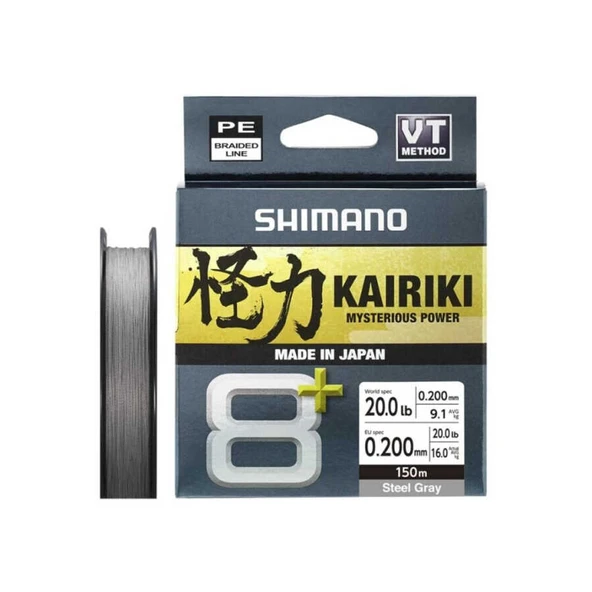 Shimano Kairiki 8+ 150 Mt Steel Gray İp Misina  0.16 mm ürün görseli 1