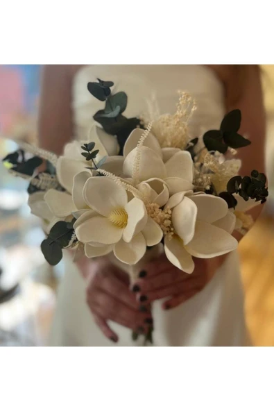 GünAy Bridal Manolya Gelin Buketi, Gelin Çiçeği, El Buketi ürün görseli 1