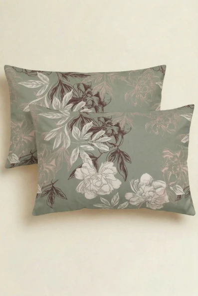 Begonya 2'li Percale Yastık Kılıfı 50x70 Flaplı ürün görseli 1