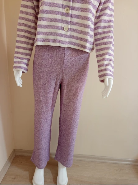 DOWRY LİLA CROP PİJAMA TAKIMI - Resim 3