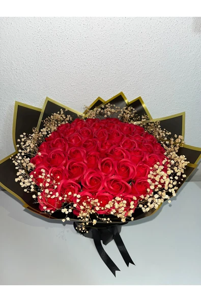 İklim Flowers Gerçek Görünümlü Cipso Süslemeli Yapay Gül Kız Isteme Buketi 30'lu,isteme Çiçeği ürün görseli 1