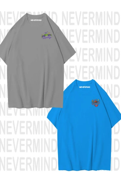 Unisex To Infinity & Beyond Ön Baskılı Sevgili Çift Kombini Tasarım Oversize Tshirt 2'li ürün görseli 1
