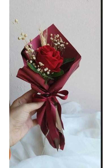 Merveparti tekli gül ,hediye ,kahve yanı çiçeği, doğumgünü hediye ürün görseli 1