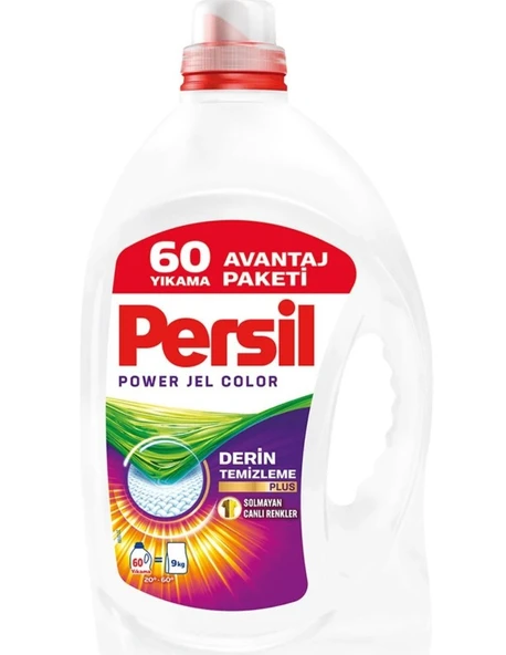 PERSİL POWER JEL RENKLİLER SIVI ÇAMAŞIR DETERJANI DERİN TEMİZLEME 60 YIKAMA 3900ML ürün görseli 1