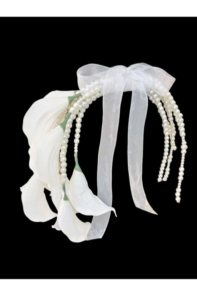 Mudu flowers İNCİLİ GALA EK BUKETİ - EL BUKETİ - EL ÇİÇEĞİ - GALA GELİN BUKETİ -GELİN BUKETİ ürün görseli 1