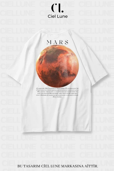 Nevermind Unisex Kadın Erkek Mars Baskılı Özel Tasarım Oversize T-shirt ürün görseli 1