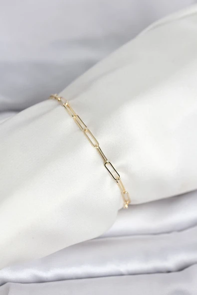 CM 14K Gold Renk Ataç Zincir Model Kadın Bileklik ürün görseli 1