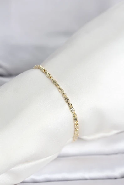CM 14K Gold Renk Burgu Zincirli Model Kadın Bileklik ürün görseli 1