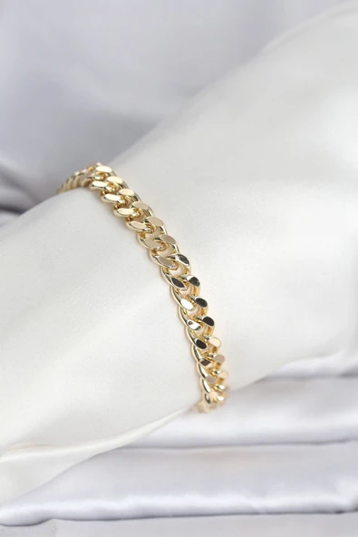 CM 14K Gold Renk Ezme Kalın Zincir Model Kadın Bileklik ürün görseli 1