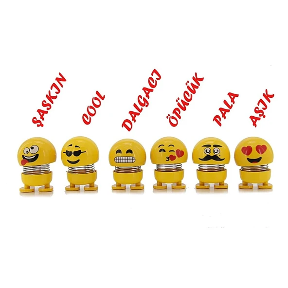 Zıp Zıp Kafalar Sevimli Kafa Sallayan Emojiler Çılgın Kafalar ürün görseli 1