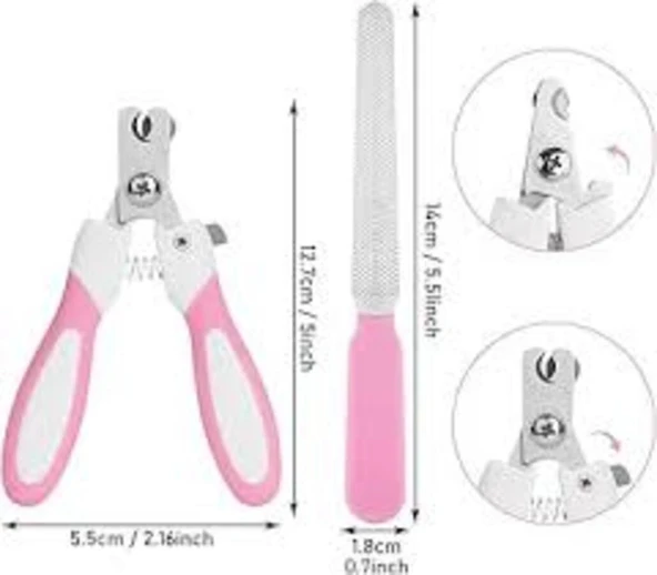 Kedi Köpek Evcil Hayvan Tırnak Makası Törpülü Set. Paslanmaz Çelik. Ergonomik Saplı ürün görseli 1