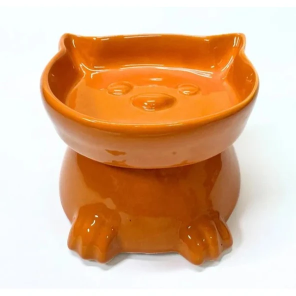 Ayaklı Kulaklı Seramik Mama Kabı - Resim 3