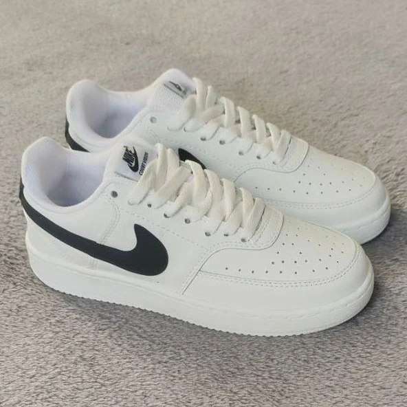 Nike Court Vision Beyaz Siyah Kadın Spor Ayakkabı ürün görseli 1